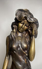 Vintage Bronze Sculpture Aries Lady Studio Art Statue Signed 13     1999