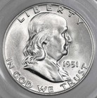 1951-p  50c Franklin Silver Half Dollar  Pcgs Ms64 Fbl  72667152 Full Bell Lines