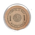 Oklahoma 1 Cent 1930s Old Age Assistance Cardboard Sales Tax Token