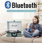 Record Player W speakers 3-speed Bluetooth Suitcase Portable Vinyl Record Player
