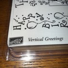 Stampin    Up Vertical Greetings Set Of 4 Rubber Stamps New retired Unmounted 2001