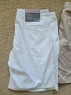 2x Pair Women s Under Armour Golf Shorts Loose Fit Size 14 Nwt  khaki And White 