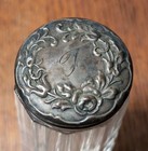 Antique Sterling Glass Dresser Vanity Jar Monogrammed T