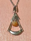 Vintage Silver Coral Bead Necklace Pendant Jewelry Retro Accessory