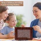 Wooden Money Saving Box With Lock Cash Vault Coin Bank 10000 Savings Challenge