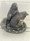 Vtg Cast Metal Sculpture Bronze-tone Finish Patina Signed 5  Wildlife Decor