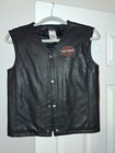 Harley-davidson Leather Vest Youth M Black Motorcycle Snap Front Pockets Legend