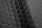 Hexagon Quilted Vinyl Grain Faux Leather Car Upholstery Fabric   2 -5cm Stitched