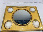 Vintage Gold Tone Vanity Hollywood Regency Rose Lighted Makeup Dual Mirror  usa 