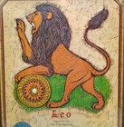 Vintage 1970s Leo Lion Astrology Sign Wall Art With Frame Zodiac 