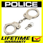 Police Handcuffs Professional Double Lock Heavy Duty Metal Steel Silver