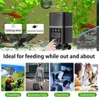 320ml Black Automatic Fish Feeder - Lcd  Moisture - Proof  For Pellets   Strips