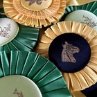 Ribbons Rosettes Lot Of 12 Horse Show 1980s - 1990s Large Yellow   Green Vintage