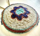 Antique 1890s Native Amer Indian Beaded Medicine Bag pouch Brain Tanned Cowhide