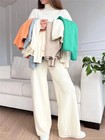 Autumn 2 Pieces Women Sets Knitted Tracksuit Sweater And Straight Pants