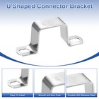 6pcs U Shaped Connector Bracket  30x30mm 304 Stainless Steel Square Pipe Clamp