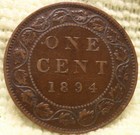 1894 Xf High Grade Canada Large Cent Victoria Coin Canadian
