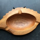 Wood Crab Figurine Sculpture Ashtray 
