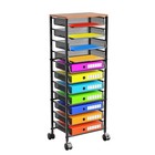 12-tier Rolling File Cart - Desk Organizer With 11 Mesh Trays For Letter   Legal