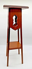 Antique Vintage Arts   Crafts Oak Table Pedestal Plant Stand Minimalist Torchere