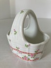 Vintage  trillium  Porcelain Keepsake Trinket Basket 1987  Made Japan 3 5  Tall