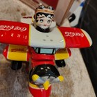 Betty Boop Coca Cola Airplane Biplane Ceramic Stacking Salt And Pepper New C1