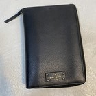 Kate Spade New York Black Leather 6 Ring Zip Around Personal Organizer Planner