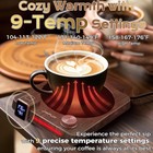 Mug Warmer  9-temp   1-12h Timer - 40w Fast Heating Coffee Cup Warmer For Des   