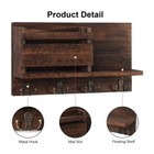 Bh-tz009 Key   Letter Mail Holder Rack Solid Wooden Shelf Wall Mount Home Decor