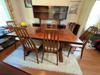 Skovby Danish Modern Rosewood Dining Room Table   Six Side Chairs Denmark