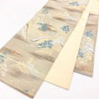 1769  Japanese Vintage Fukuro Obi Belt Kimono Fabric Silk Traditional Gold