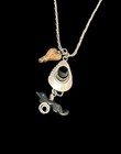 Southwest Sterling Silver Black Onyx Pendant Heishi 925 Braided Chain Necklace
