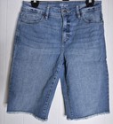 Style   Co Bermuda Stretch Denim Shorts Raw-edge Mid-rise Women   s Size 6  30  12 