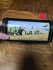 John Deere Metal Mailbox Bank Black W  Red Flag  Agriculture Theme