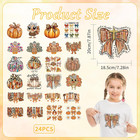 Thanksgiving Dtf Transfers Ready To Press  24 Pcs Fall Iron On Transfers For T-s