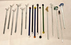 Lot Of 17 Art Glass Swizzle Stir Sticks Bar Ware Birds Fish Seahorse Octopus