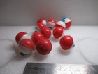 12 1 25   Fishing Bobbers  Round Floats Red White Plastic Snap On Float