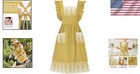 Vintage Apron Women Lace Ruffle Floral Cotton Kitchen Cooking Baking Decor