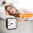 Analog Alarm Clock  Bedside Clocks Battery Powered  Silent Non Ticking Tra