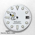 Ds Matte White Sub Blue Lume Snoopy Cartoon Pattern Dial Mod Fit Seiko Nh35 28 5