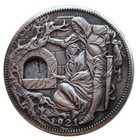 Movable Mechanism Coin Holy Grail With Removable Sword Amazing Hobo Art Us Eagle