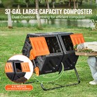 Uimoso Compost Bin 37 Gal Dual-chamber Composter Tumbler Rotating Sliding Doors