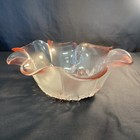 Mikasa Rosella Pink Frosted With Ruffled Rim Vintage Serving Salad Bowl