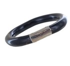 Vintage Handmade Buffalo Horn Silver Bangle Bracelet Womens Standard Size