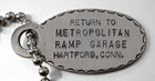 Vtg Tire-shaped Charge Coin  Metropolitan Ramp Garage  Hartford Ct   Owner  1453