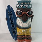 Surfer Tiki Welcome Statue Greeter Candle Holder Surfboard Beach Bar Figurine