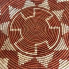 African Woven Coiled Wall Basket Bowl 14   handmade Boho Decor Rustic Tribal