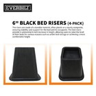 6 Inch Bed Risers 4-pack Durable Heavy Duty Construction Ensures Black New