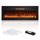 50   Electric Fireplace In-wall Recessed Wall Mount Fireplace Heater With Remote