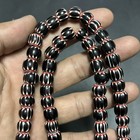 Beautiful Vintage Venetian Chevron Glass Bead Necklace Old African Trade Beads